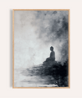 Spiritual Decor Poster featuring black and white tones for a meditation room wall art