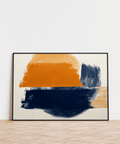 Abstract Blue and Orange Abstract Art poster for creative studio, Blue, Orange hues