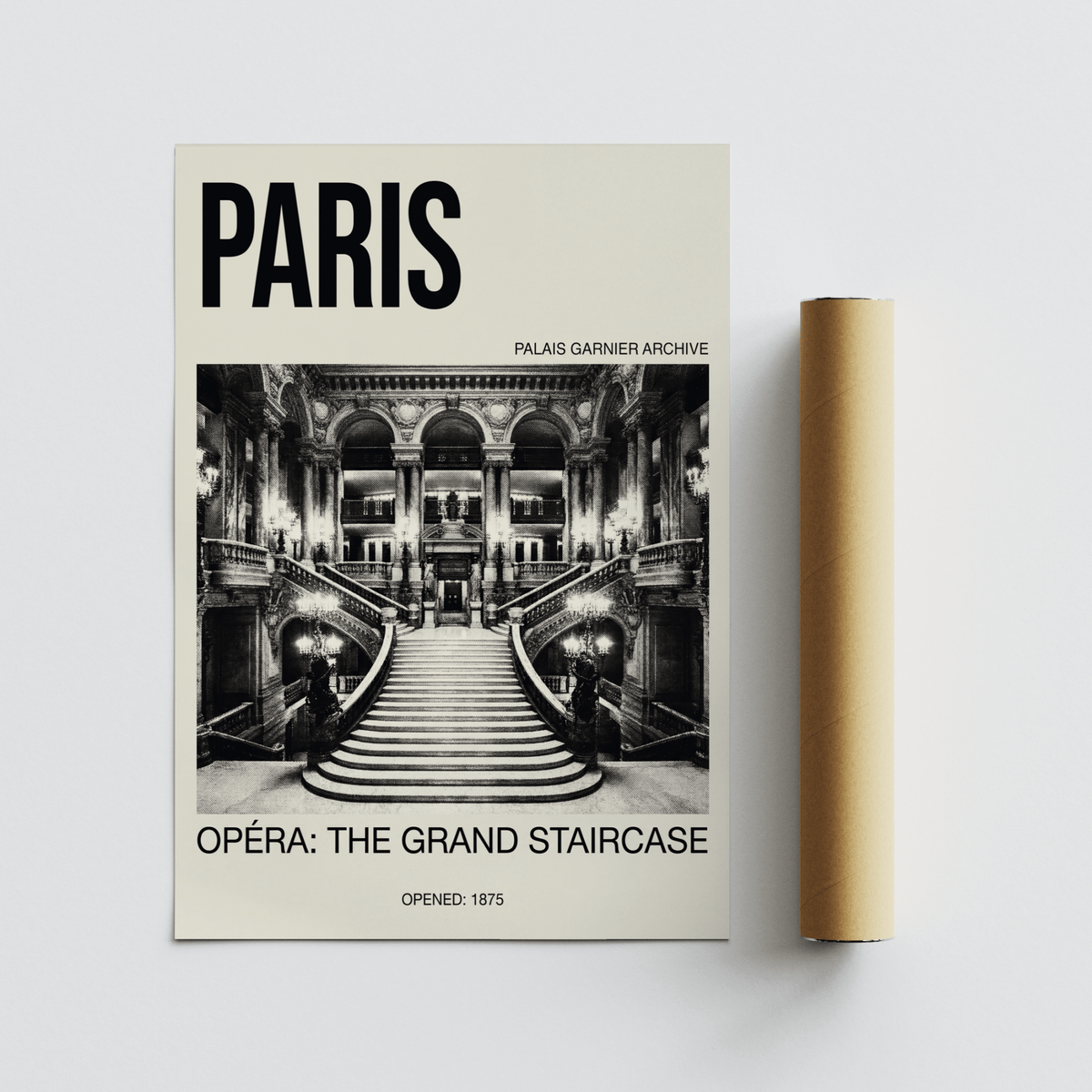 Paris Opera Art Print featuring Opera: The Grand Staircase caption text