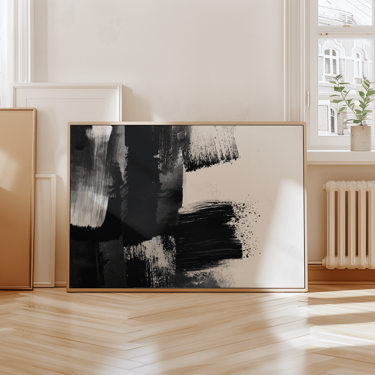 Stylish Black and White Art Print for modern living room wall art