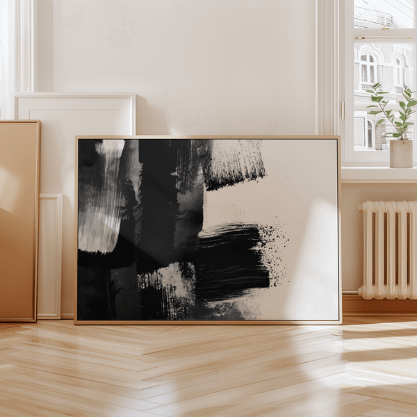 Stylish Black and White Art Print for modern living room wall art