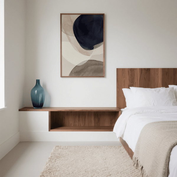 Abstract Watercolor Print with calming blue and beige tones ideal for office décor