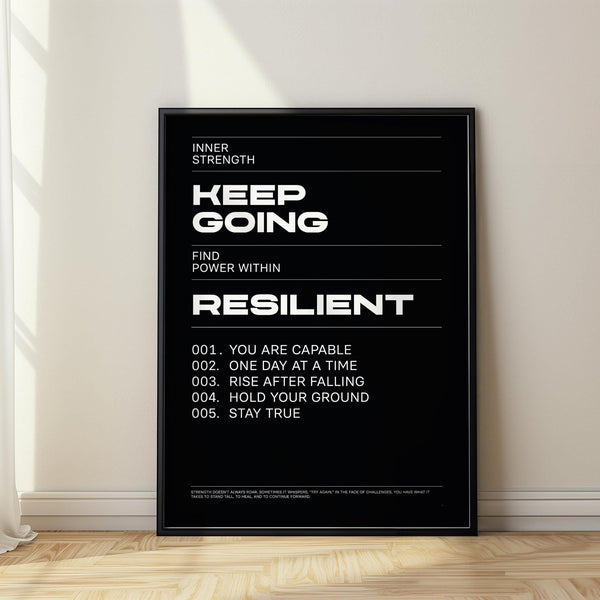 Work Hard Wall Art with bold black background and white text for a modern workspace.