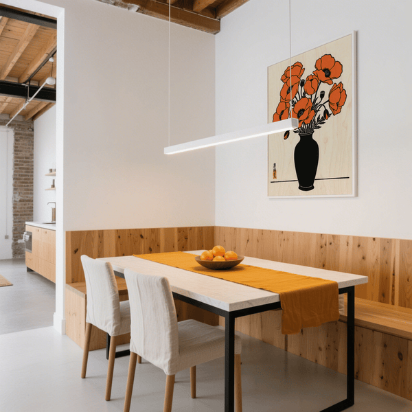 Floral Wall Art Poster showcasing orange flowers, beige tones, perfect nursery wall art