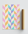 Abstract Pastel Print in gold and white tones perfect for bedroom art print