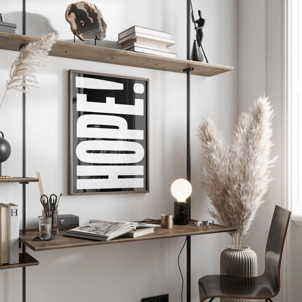 Minimalist motivational wall art HOPE.