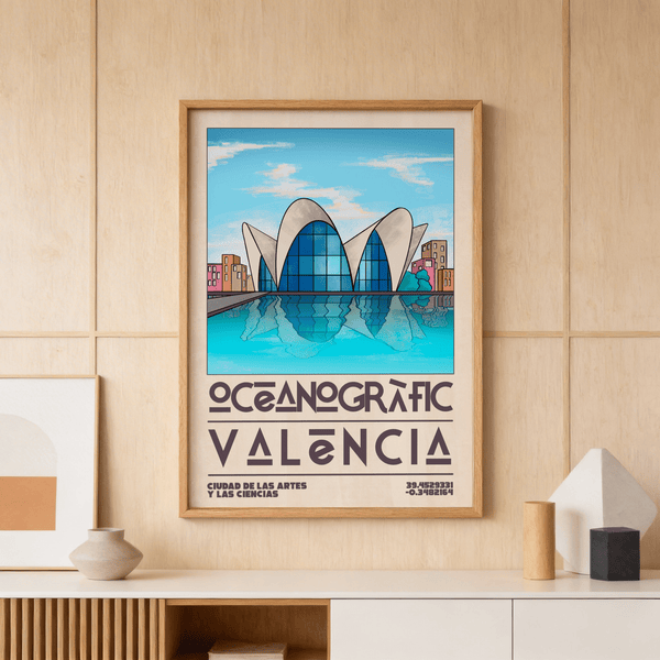 Valencia Oceanographic Art Print close-up showing crisp linework and glass lattice