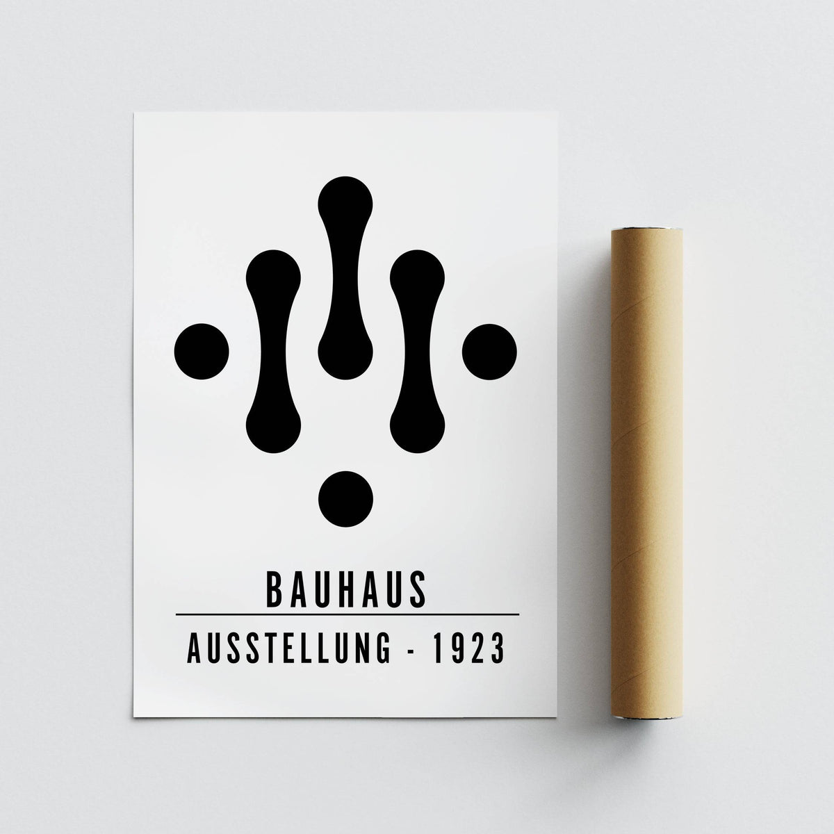 Abstract Bauhaus black and white art for modern decor