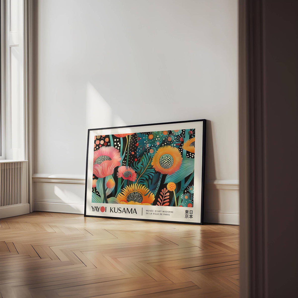 Oversized flower motifs in floral wall art suited for modern interiors


