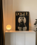 Dog Fashion Print poster in White and Black, ideal for hallway art