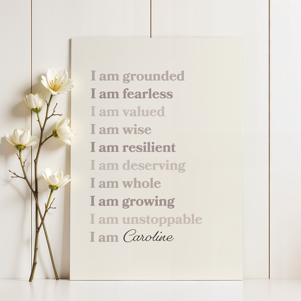 Custom Quote Poster in calming neutral palette for kitchen wall art