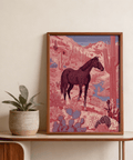 Western Horse Wall Art graphic with standing horse and prickly pear pads