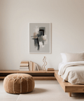 Modern Neutral Wabi Sabi Wall Art poster with Green and Beige for bedroom