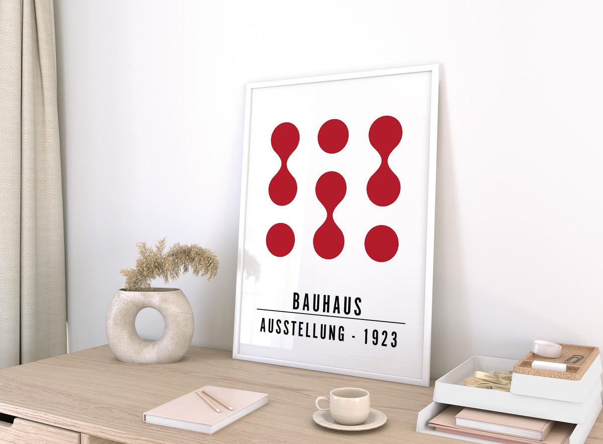 Striking Bauhaus poster as artwork for office walls in contemporary decor