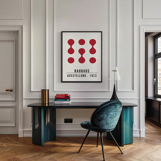Modernist artwork for office walls with clean lines and bold color contrast