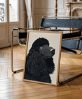 Beige and black Poodle Art Print for bedroom wall decor
