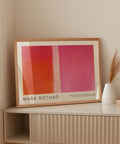 Vibrant orange and pink abstract art for walls