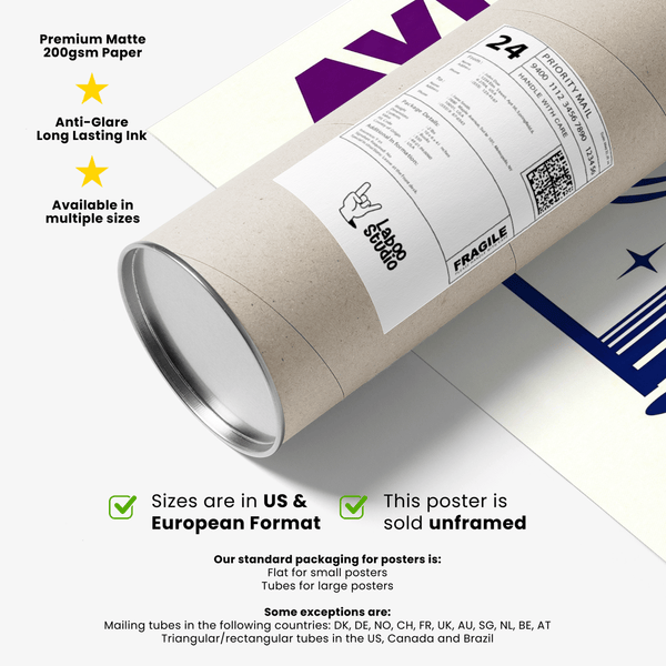 Modern Aviation Cocktail Print in Purple and Blue for bar decor