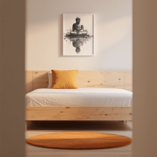 Meditating Buddha Print, Black, study, art print
