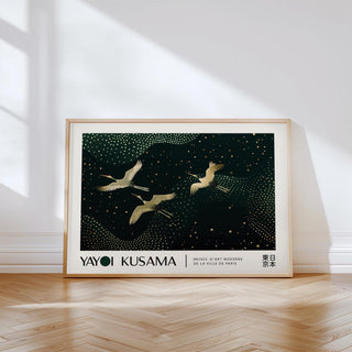 Modern Japanese art print with Kusama-inspired dot patterns
