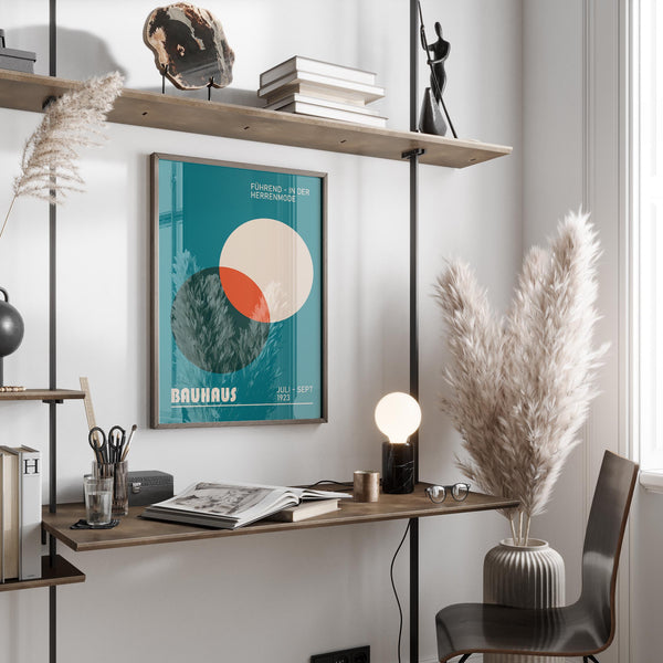 Overlapping circles modern office wall art designed for home offices