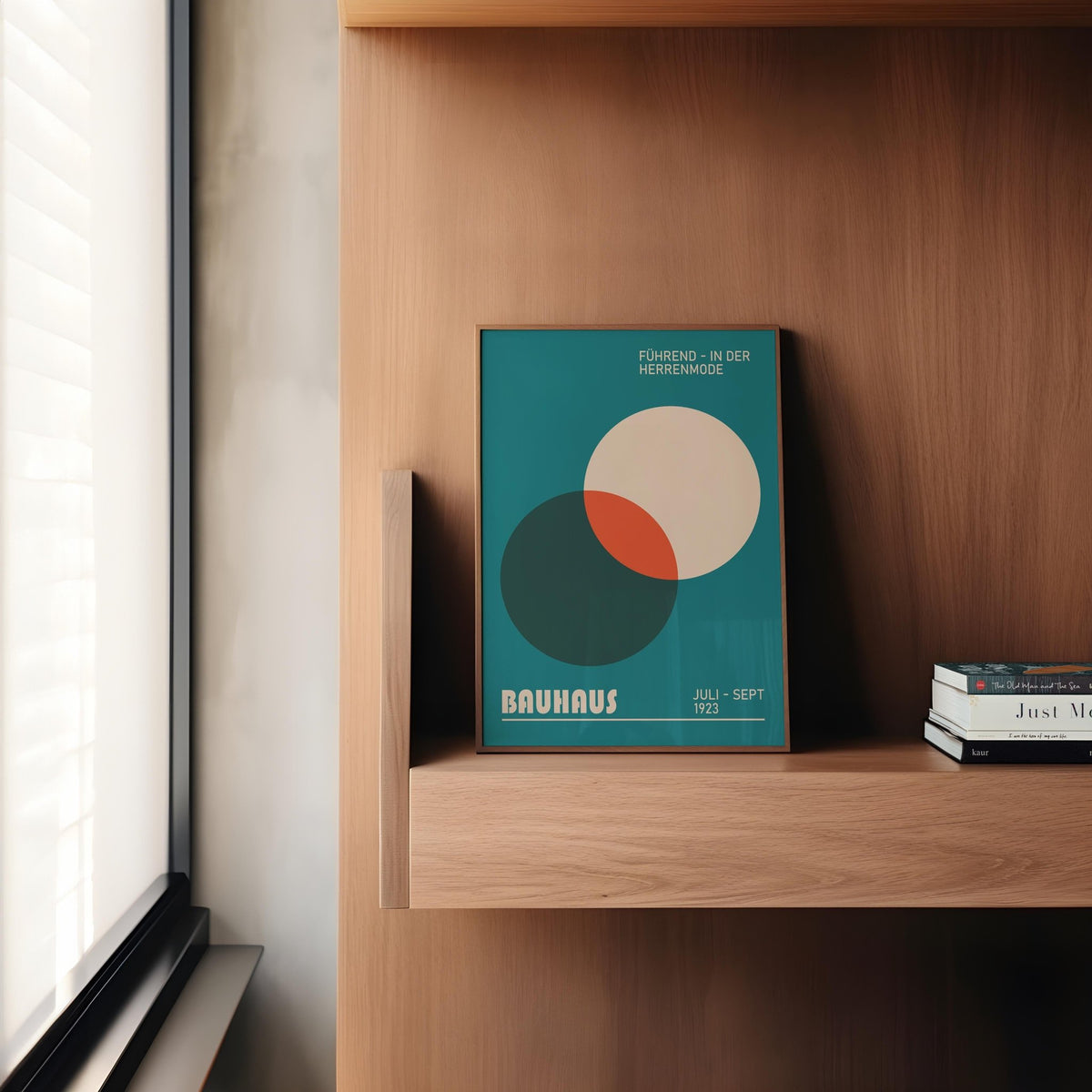 Contemporary modern office wall art in bold, contrasting colors
