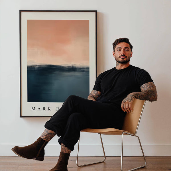 Rothko-inspired pink and blue painting suitable for contemporary styling