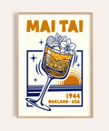 Mai Tai Wall Art in Orange and Blue for kitchen wall art print