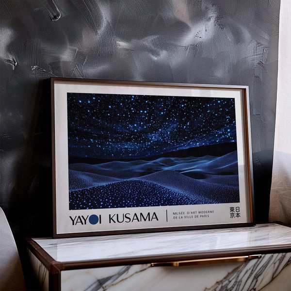 artistic night sky wall art inspired by Yayoi Kusama