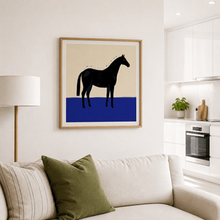 Graphic animal artwork with negative space and subtle texture
