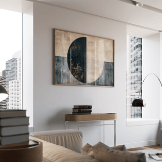 Modern Art Poster in Blue and Beige perfect for dining room art print