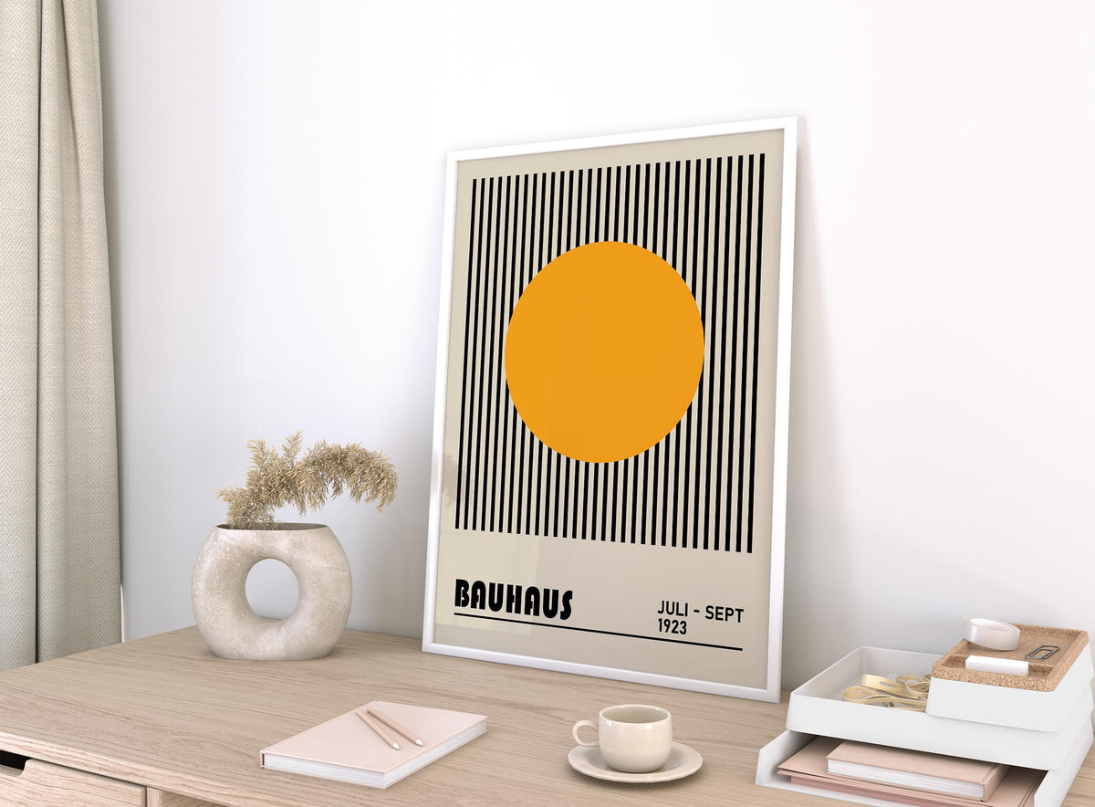 Minimalist professional office wall art with contrasting colors and structure