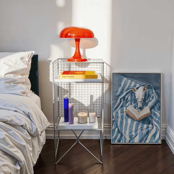 Dog Reading Print designed in Blue and Beige for office decor