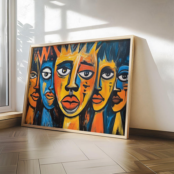 Modern African wall art for living room with expressive patterns