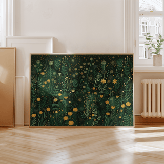 Illustrated Wildflower Wall Art poster featuring dotted blooms