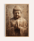Meditative Art Print with brown and beige in living room wall art