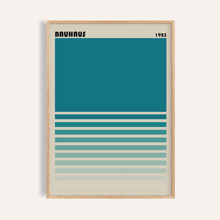Teal Blue Gradient Wall Art for Living Room