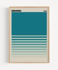 Teal gradient wall art inspired by Bauhaus design, ideal for modern spaces
