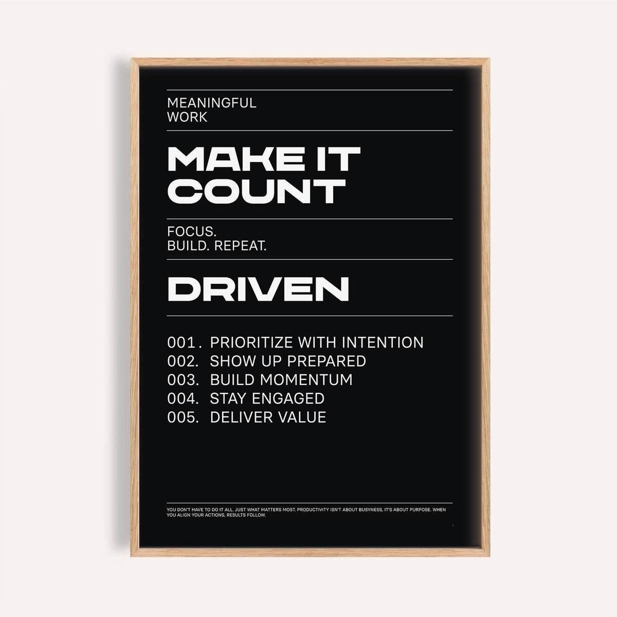 Work-focused Mindset Wall Art ideal for entrepreneurs and creators.