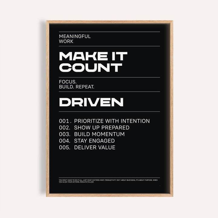 Work-focused Mindset Wall Art ideal for entrepreneurs and creators.