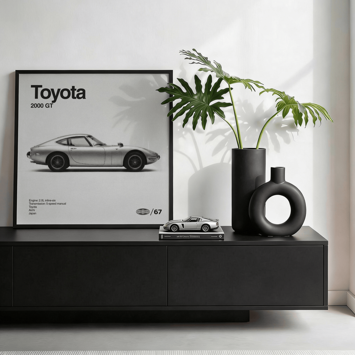 Vintage Car Art Print showing a vintage car, perfect for hallway