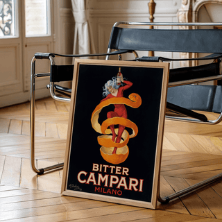 Vintage Campari Print in Orange, Red, Black for kitchen decor poster