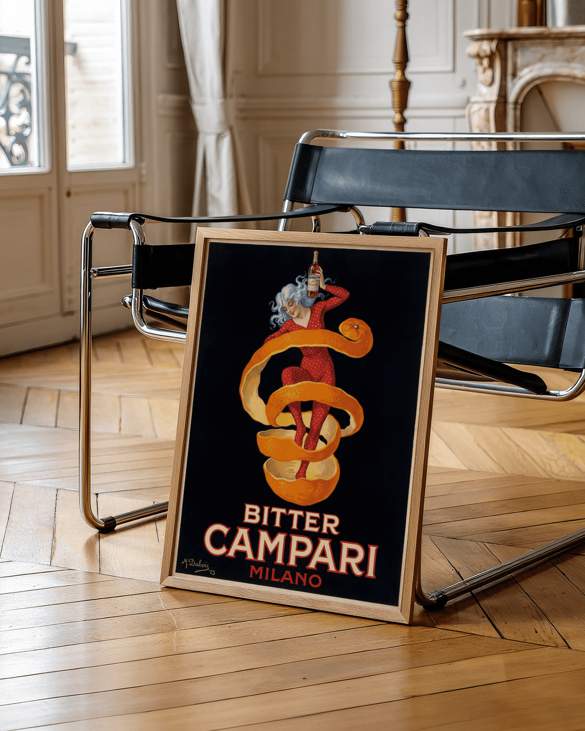 Vintage Campari Print in Orange, Red, Black for kitchen decor poster