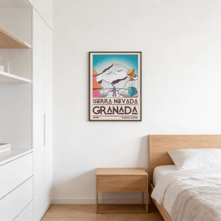 Printed Granada coordinates and España tag on classic ski resort design