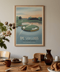 Typography travel-style poster print reading TPC Sawgrass The Island Green Ponte Vedra Beach Florida