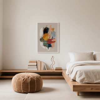Colorful Art Poster with vibrant multicolored brushstrokes for office decor print