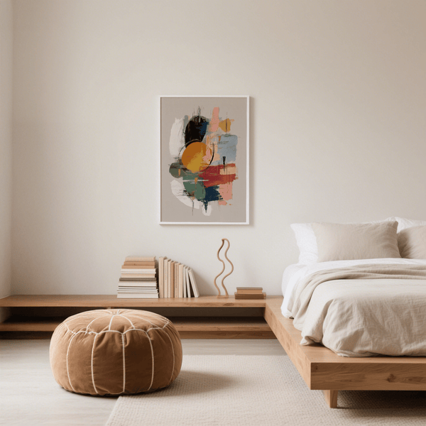 Colorful Art Poster with vibrant multicolored brushstrokes for office decor print