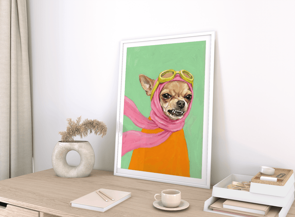 Funny Dog Art decor piece, perfect for kids’ room with vibrant shades