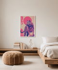 Colorful Tiger Wall Art in beige backdrop for study wall art