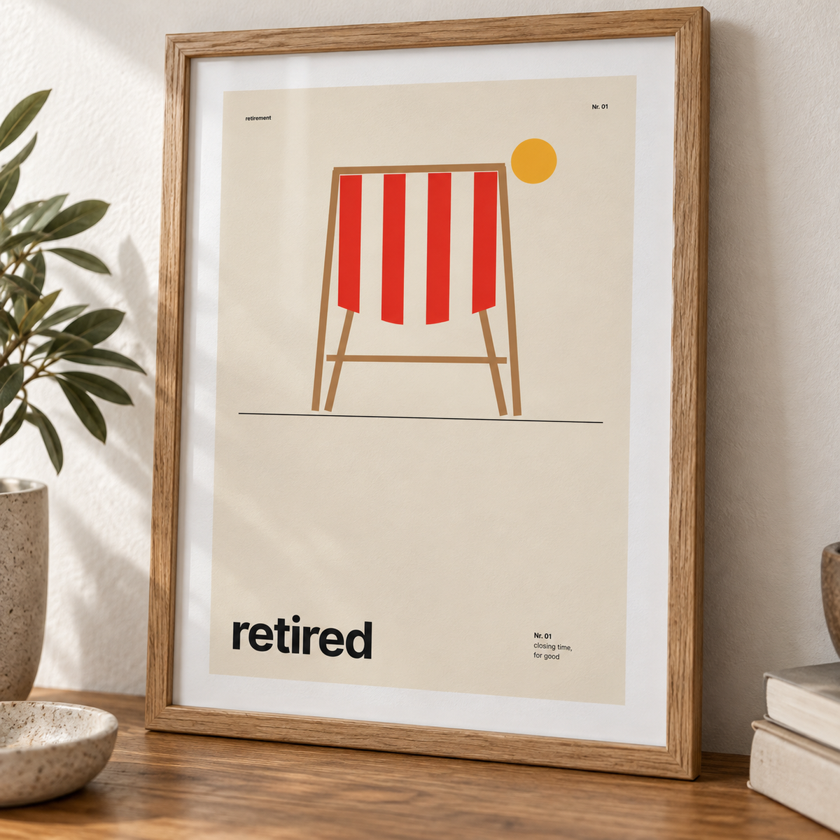 Close view of the red and cream deckchair print showing the fine print detail